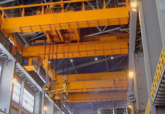 Ťažké oceľové oceľové dvojité nosníky nad hlavou Crane.jpg Heavy Duty Steel Making Double Girder Overhead Casting Crane.jpg